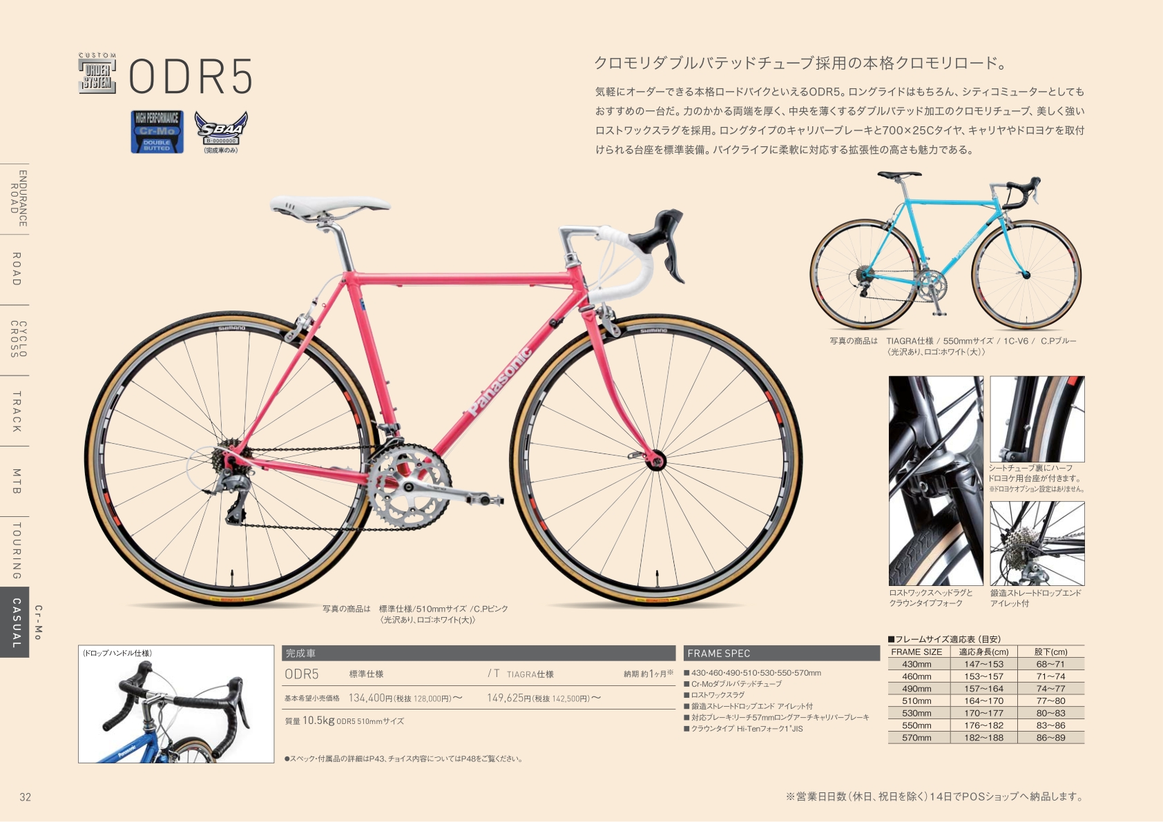 パナソニック ロードバイク 2014年モデル公開: 細身のホリゾンタルに憧れて